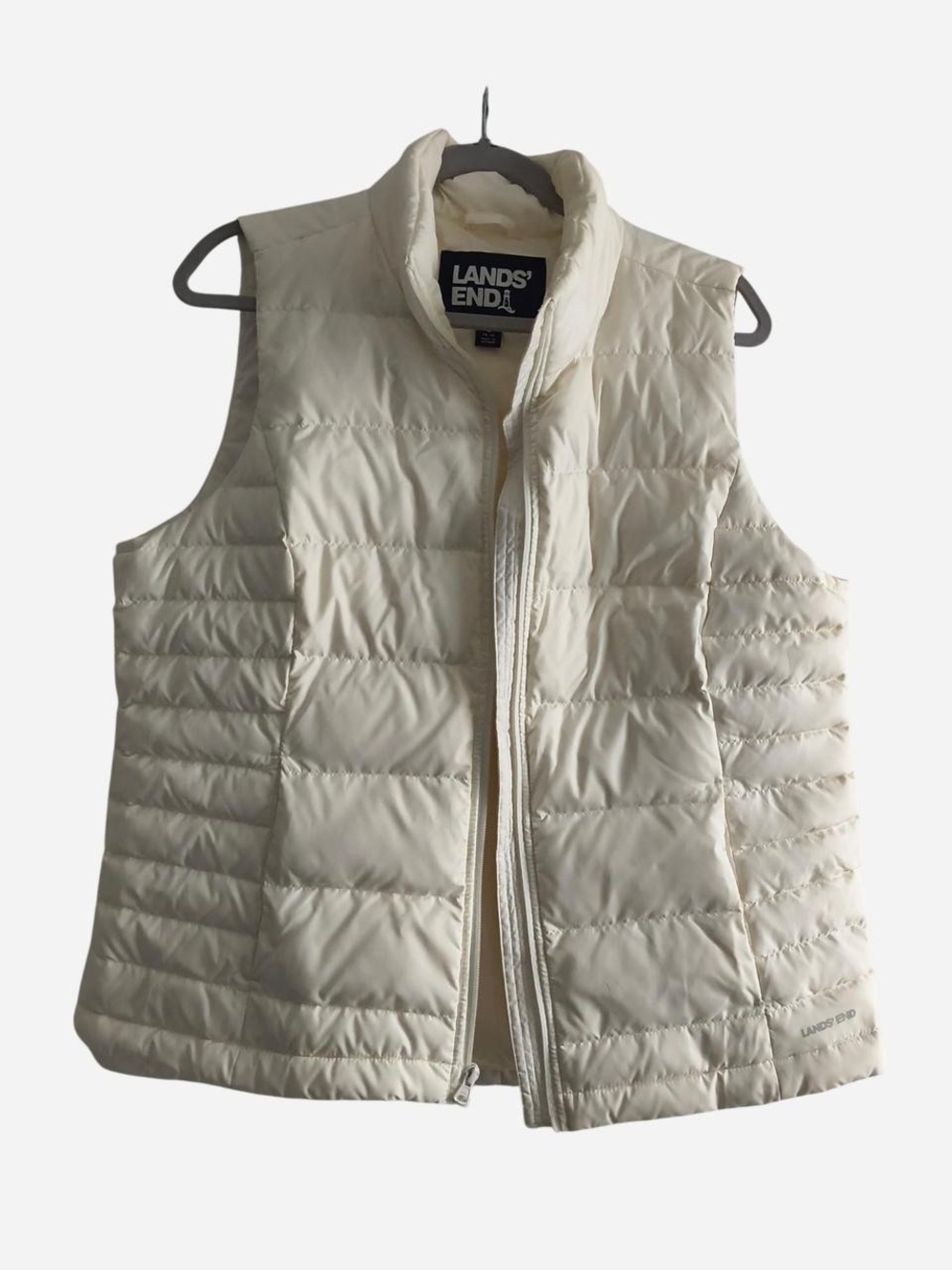 Lands' End Women's Ivory Quilted Puffer Vest